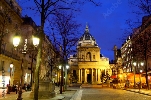 Photo: Sorbonne university by night, Paris France Sorbonne university by night, Paris France