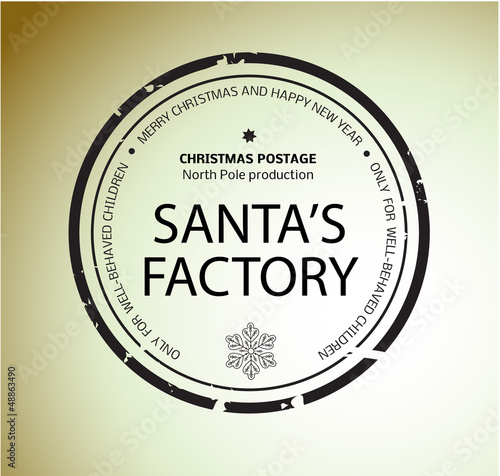 Vector: Christmas stamp Santa's Factory Christmas stamp Santa's Factory