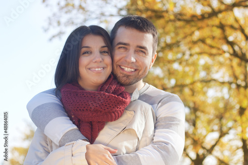 Photo: Beautiful couple in the park. Beautiful couple in the park.