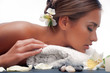 Photo: female during luxurious procedure of massage female during luxurious procedure of massage