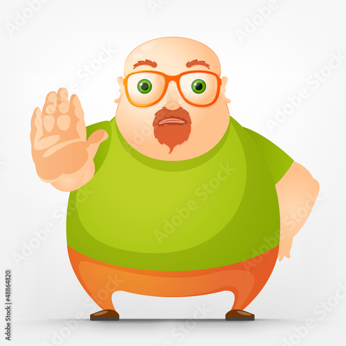 Vector: Cheerful Chubby Man Cheerful Chubby Man