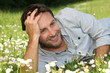 Man lying on grass