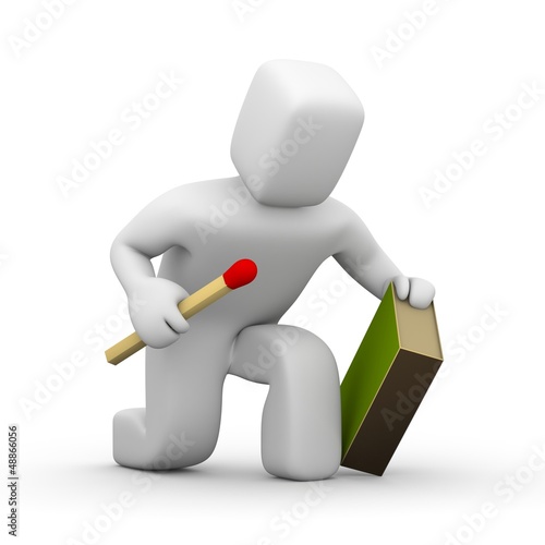 Illustration: Person with matches Person with matches