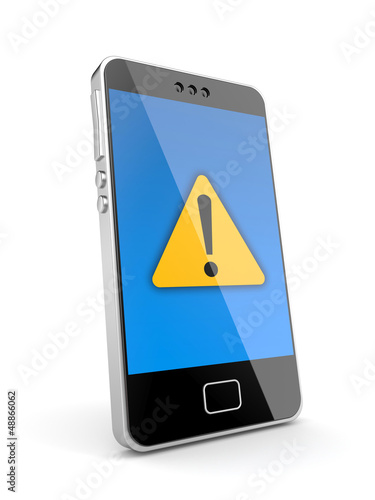 Illustration: Phone with attention icon Phone with attention icon