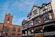 Chester, England, black and white building detail