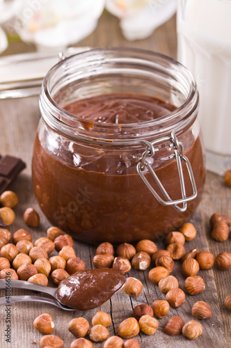 Photo: Chocolate hazelnut spread. Chocolate hazelnut spread.