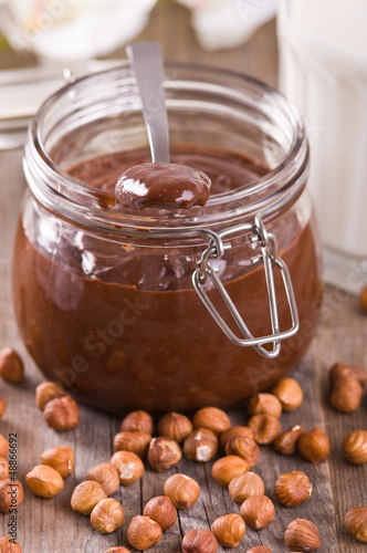 Photo: Chocolate hazelnut spread. Chocolate hazelnut spread.