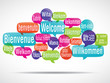 nuage de mots bulles : bienvenue traduction
