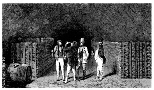 Illustration: Wine Growing - Viticulture : Degustation - 19th century Wine Growing - Viticulture : Degustation - 19th century