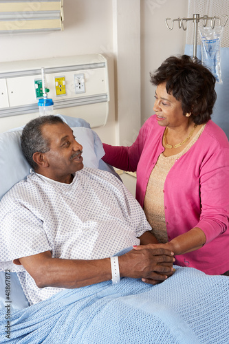 Photo: Senior Wife Visiting Husband On Ward Senior Wife Visiting Husband On Ward