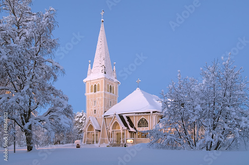 Photo: Arvidsjaur Church in winter, Sweden Arvidsjaur Church in winter, Sweden
