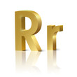 Vector letter R of golden design alphabet