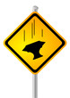 Bad day : Sign showing a falling anvil (humor)