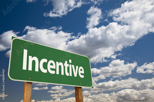 Photo: Incentive Green Road Sign Incentive Green Road Sign