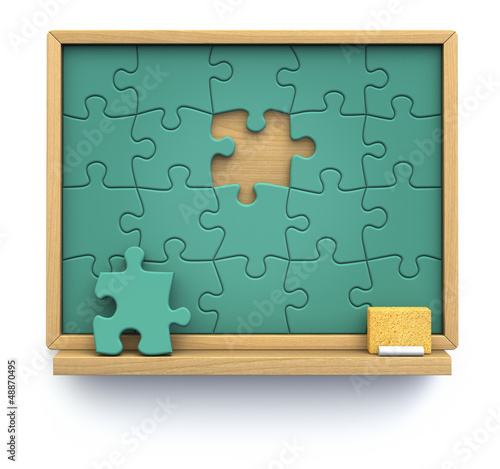 Illustration: Puzzle chalkboard Puzzle chalkboard