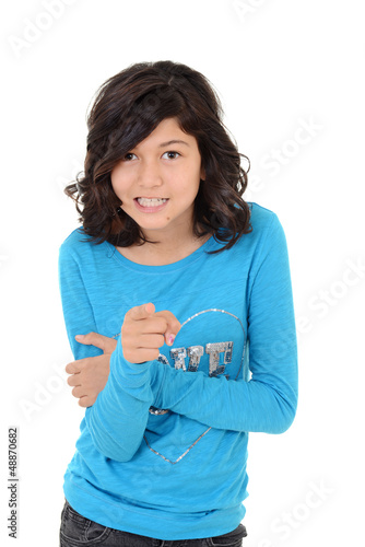 Photo: Angry child pointing Angry child pointing