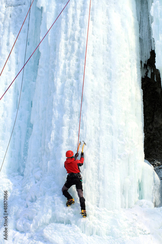 Photo: Ice climbing the waterfall. Ice climbing the waterfall.
