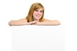 Photo: Young girl with brackets wand white billboard Young girl with brackets wand white billboard