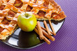 Apple pie with cinnamon on the plate