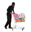 Thief pushing a trolley of gifts