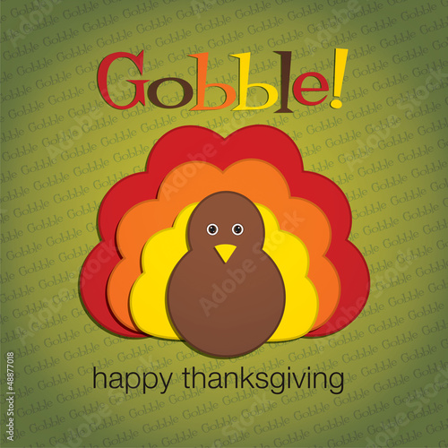 Vector: Hiding turkey felt Thanksgiving card in vector format. Hiding turkey felt Thanksgiving card in vector format.