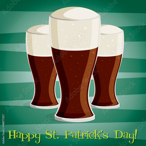 Vector: "Happy Saint Patrick's Day" beer card in vector format. "Happy Saint Patrick's Day" beer card in vector format.