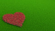 flowerbed of roses in a shape of heart