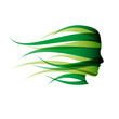 Logo green girl in the wind # Vector