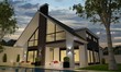 Villa mit Pool abends