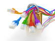 ethernet rj45 cables with padlock security concept