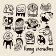 Set of funny cartoon characters.