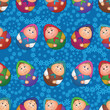 Seamless, dolls and floral pattern