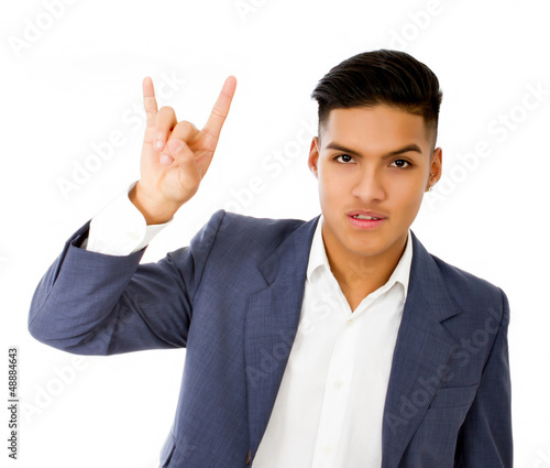 Photo: hispanic boy horn gesture hispanic boy horn gesture