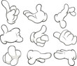 Vector: Hands in gloves Hands in gloves