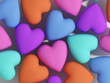 Colored matt hearts
