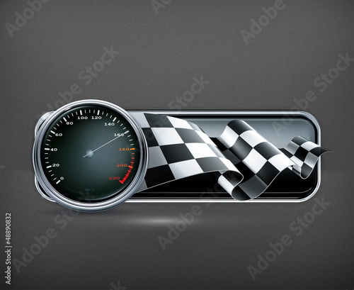 Vector: Racing banner with speedometer Racing banner with speedometer