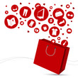 Shopping bag and fashion icon design