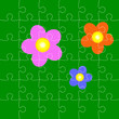 Vector: puzzles with flowers vector illustration puzzles with flowers vector illustration