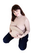Older Woman See-Through Top Covered By Hat