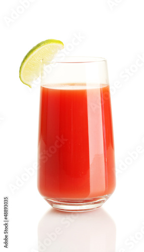 Photo: Bloody Mary cocktail isolated on white Bloody Mary cocktail isolated on white