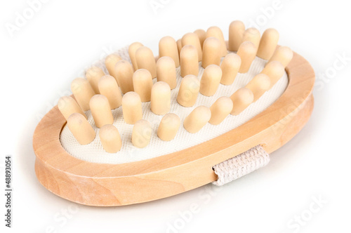 Photo: Wooden bath wisp isolated on white Wooden bath wisp isolated on white