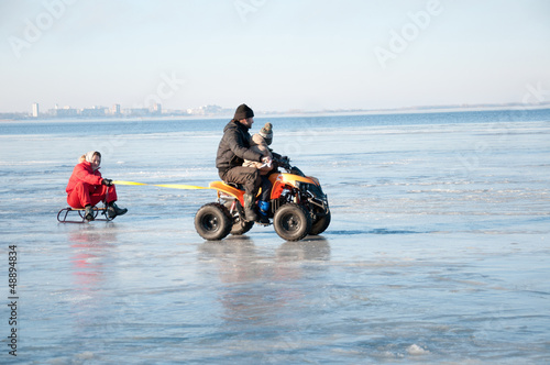 Photo: Happy family on ice Happy family on ice