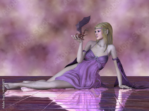Illustration: Fairy and Tiny Dragon Fairy and Tiny Dragon