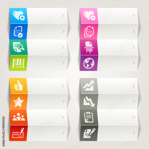 Vector: Rainbow - Office and Business icons / Navigation template Rainbow - Office and Business icons / Navigation template