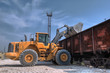 Excavator loader with backhoe works