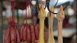 asian market, butcher hang duck