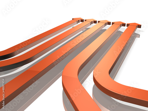 Illustration: Five arrows representing advancing. Five arrows representing advancing.