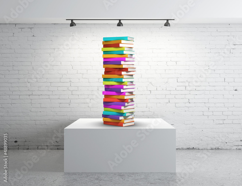 Illustration: box presentation with books box presentation with books