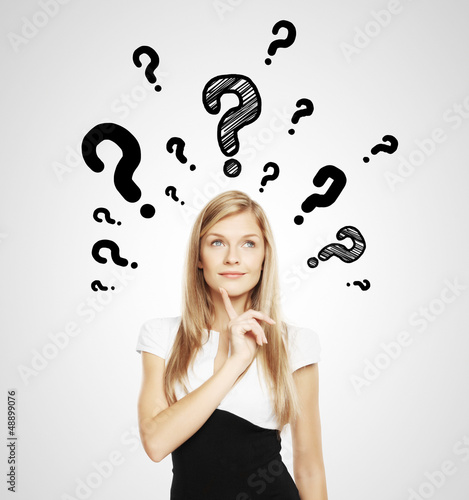 Photo: question mark over head question mark over head