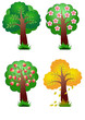 nature vector banner elements four seasons tree
